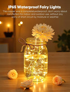 Brightown 30 Pack LED Fairy Lights Battery Operated String Lights, 7ft 20LED Waterproof Silver Wire String Lights, Firefly Starry Moon Lights for Mason Jars DIY Christmas Wedding Party Bedroom