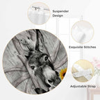 Funny Farm Animals Bathroom Curtains 63 Inch Length, Window Curtains Tab Top, Vintage Barn Grey Sunflowers Light Filtering Window Treatments Drapes 52"x63" 2 Panel