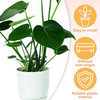 6PCS Plant Stem Support, 3 Sizes Climbing Houseplant Stem Holder, Plastic Reusable Flower Trellis Stem Hook Plant Care Growth Accessories for Flower Plants Indoor Outdoor - Black, 5.28"/4.55"/3"
