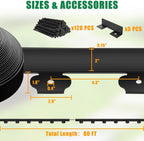 Landscape Edging - 2” x 80’ Garden Edging Border with 90 Stakes, 0.15" Thick No Dig Lawn Edging for Landscaping for Garden Bed, Yard, Flower Bed Border Edging with Connector for Outdoor