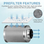 iPower GLFILTPREFILT8 8 Inch Replacement Prefilter for 8" Air Carbon Filter, 8" Pre, White