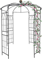 Metal Gazebo Birdcage Shape, Garden Trellis Arbor Arch for Climbing Plants Stand Rack Pergola Pavilion French Style Wedding Decoration Lawn Vines Roses, 81.3''W x 114.2'' H