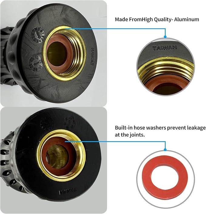 Cyprium Water Hose Nozzle Spray Water Nozzles 2 Pcs For Garden Fireman Style Hose Nozzle Outdoor Hose Nozzle Sprayer High Pressure Watertight Connections For Reliable Use In Gardening, Cleaning