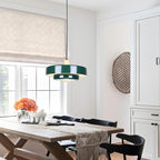 Plug in Pendant Light Green Modern Pendant Lamp E26 Vintage Hanging Light Fixture with 14ft Cord On/Off Switch for for Dining Room Bedroom Living Room Kitchen Island