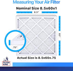 Filter King 8.5x60x1 Air Filter | 4-PACK | MERV 8 HVAC Pleated A/C Furnace Filters | MADE IN USA | Actual Size: 8.5 x 60 x .75"
