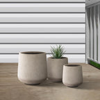 Kante 15.3"+11.6"+8.2" Dia Round Concrete Planter, Large Outdoor Indoor Planter Pots Containers with Drainage Holes and Rubber Plug for Home Garden Patio, Buff Concrete