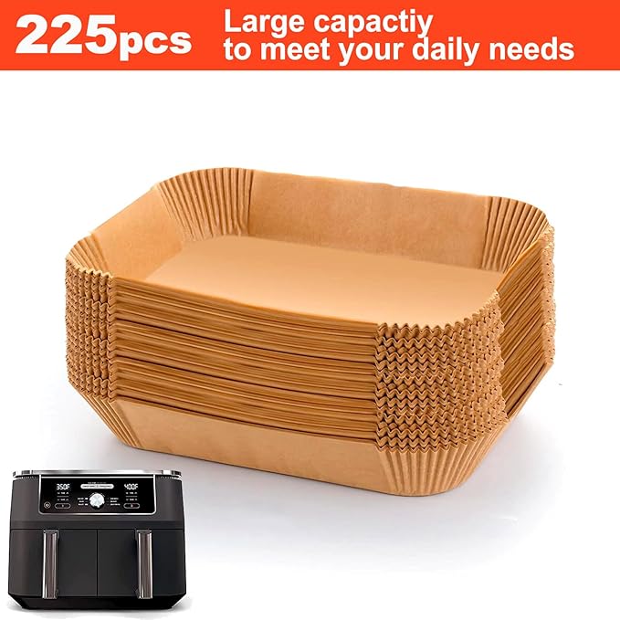 Ninja Foodi Air Fryer Liners, Ninja Air Fryer Liners Disposable, Ninja DZ071 Foodi Ninja Dual Air Fryer Parchment Paper Liners, Rectangular Airfryer Paper Liners, Rectangle 2 Basket Liners