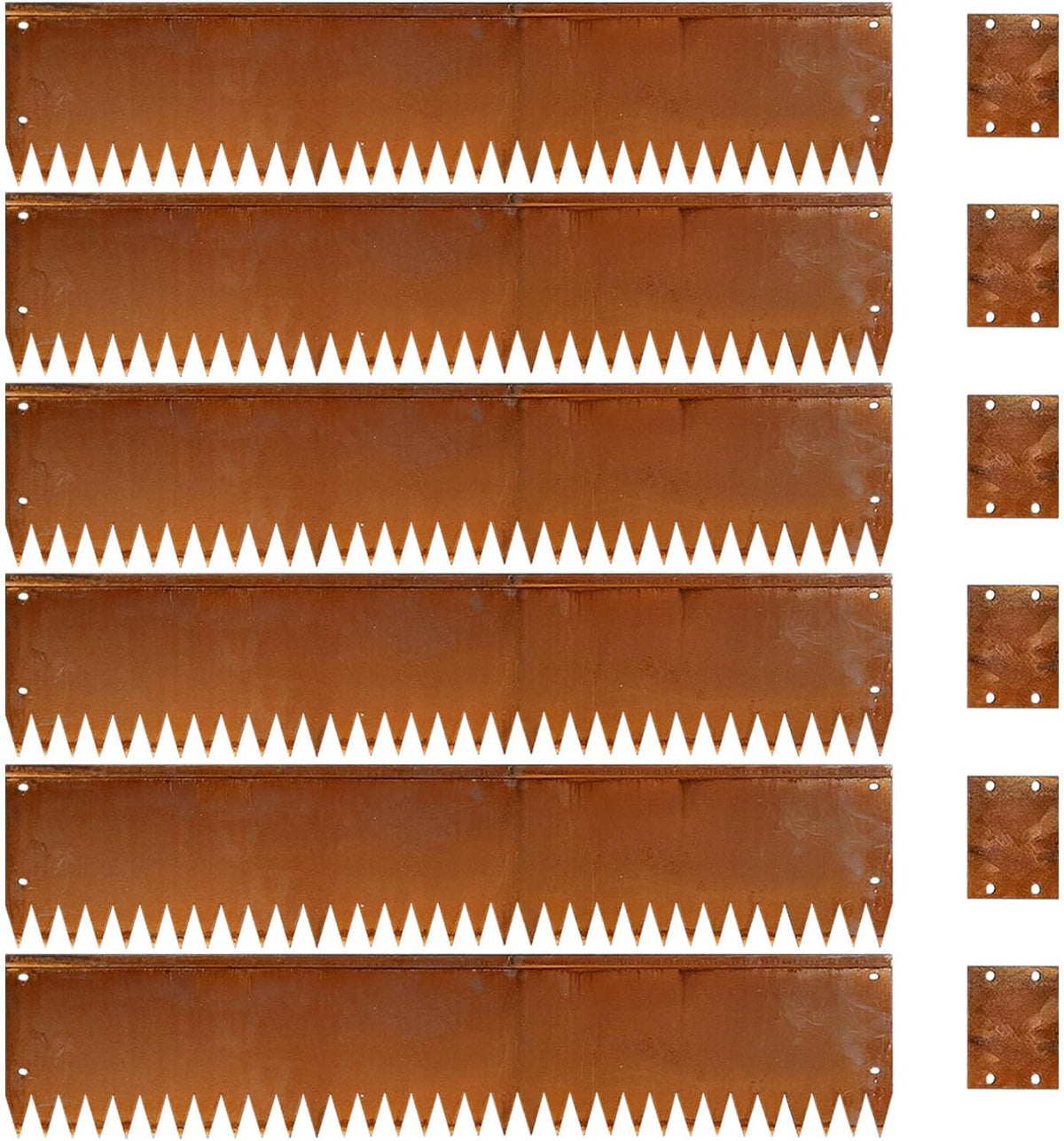 Cor Ten Steel Garden Metal Landscape Edging 40 inch with Top Bending Protection Pre-Rusted Cor Ten Steel Garden Edging 6 Pack Edge for Lawn Yard (10 inch-180 Degree Bend, Rusted)