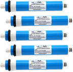 APPLIED MEMBRANES INC. 50 GPD Reverse Osmosis Membrane | RO Membrane Water Filter Replacement for Reverse Osmosis Water Filtration System | 1.8" x 12" Universal Compatibility, Pack of 5