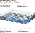 Mattress Full Size, Medium Firm 12 Inch Mattress with Extra Lumbar & Shoulder Support, Hybrid Mattresses with Gel Memory Foam Pain Relief - Fiberglass Free - No Odor - 365 Night Trial