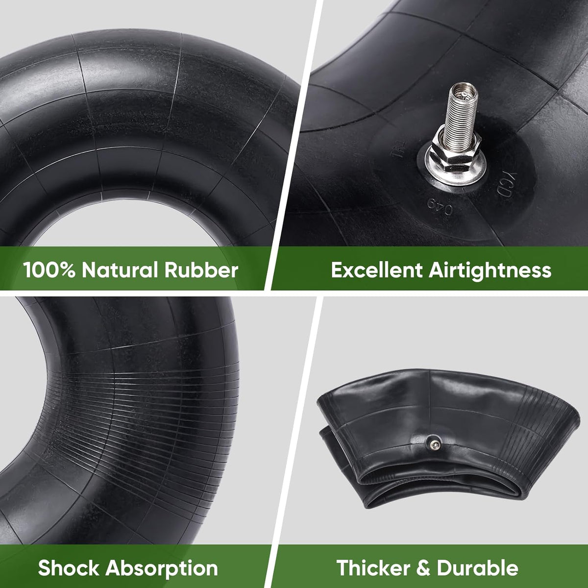TICONN 20x8.00-8, 20x10.00-8 Inner Tube, 2 Pack Inner Tire Tube for Wheelbarrow Tires, Replacement Tube with TR-4 Straight Valve Stem for Wheelbarrows, Lawn Mowers, Garden Tractor, ATVs, Tractor