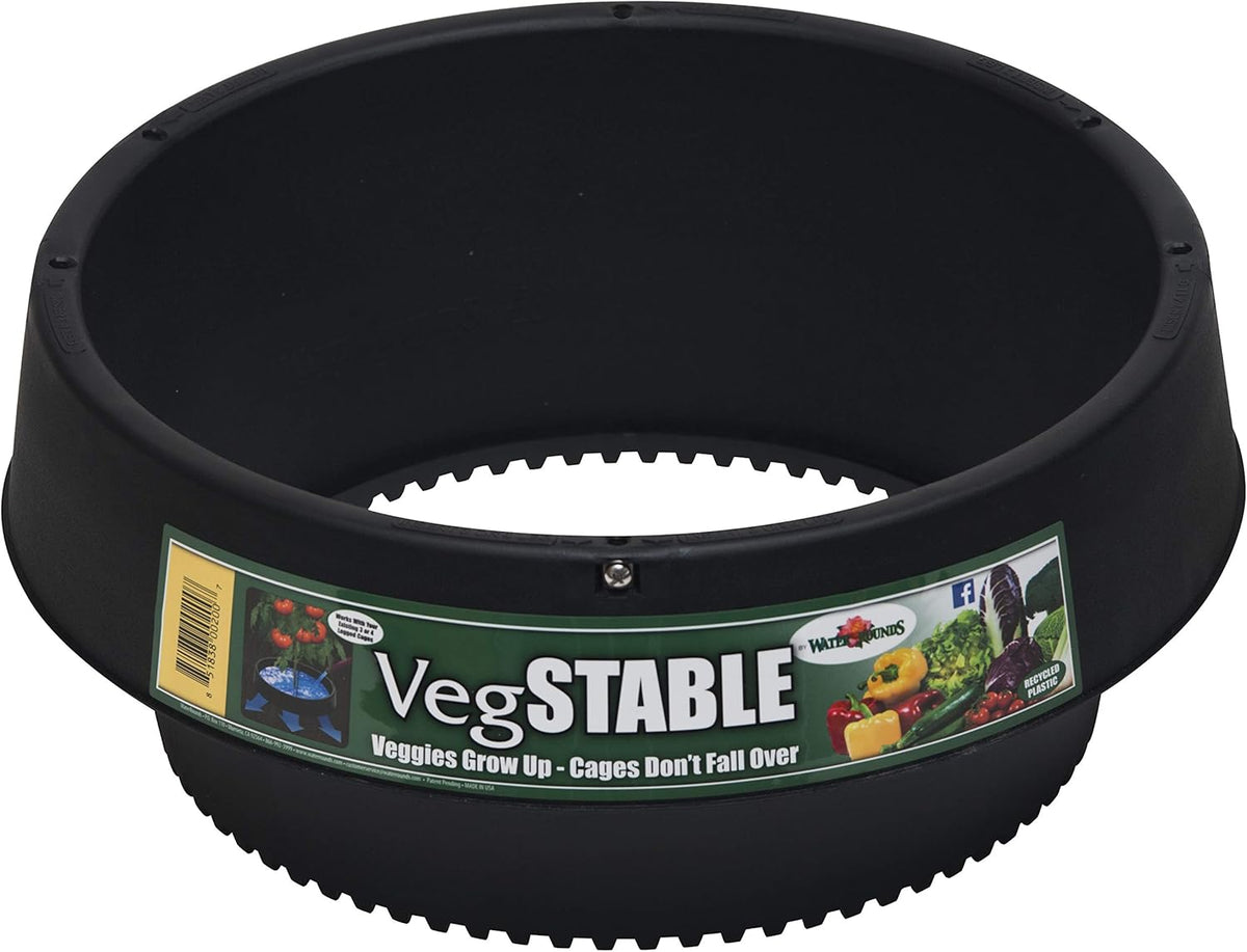 6 Pack of VegSTABLE Rings (Veggies Grow Up, Cages Won't Fall Over). Watering Tomatoes and Vegetables and Anchoring Cages