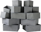 16 Pcs Drawer Organizer,Fabric Closet Organizer and Storage Baskets,Foldable Drawer Divider for Clothing,Sock,Ties,Underwear Drawer Organizers,Cabinet Storage Boxes (Gray)