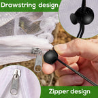 2 Pack Fruit Tree Netting Covers with Zipper & Drawstring – Ultra Fine Mesh Plant Protection Bags for Birds, Deer, Bugs & Garden Pests, 4 x 5 FT