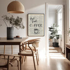 Poster Master Dictionary Art Poster - But First Coffee Print - Cafe Art - Gift for Men, Women, Coffee Lovers & Barista - Funny Decor for Kitchen, Restaurant or Dining Room, 18x24 Unframed Wall Art