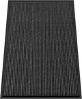 Kuyal Front Door Mat, 4'x6' Indoor Outdoor Entrance Mat, Commercial Floor Mats Inside Outside Entrance, Heavy Duty Durable Welcome, Rubber Backing Non Slip Outdoor Mats for Entryway,Black