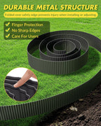 Velway Corrugated Metal Garden Edging - 6" H x 40Ft Sturdy Landscape Edging Border for Lawn, Flower Bed, Paver Edging and Garden Fence - Black