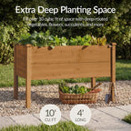 Best Choice Products 48" x 24" x 30" Raised Garden Bed with Extra Deep 16" Depth, Elevated Wood Planter Box Stand for Backyard, Patio, Balcony, Natural Fir Wood - Acorn Brown