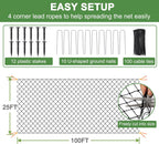 Bird Netting for Garden Protection - 25x100ft Poultry Netting for Chicken Coop, 1” Mesh Heavy Duty Garden Net, Fruit Tree Netting for Blueberry Bushes, Vegetable Against Squirrels, Deer