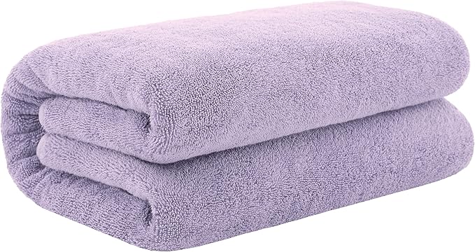 Cotton Paradise 100% Cotton 40x80 Oversized Bath Sheet, Extra Large Turkish Bath Towels for Bathroom, Lilac Bathsheet