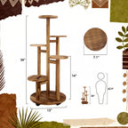 GEEBOBO 5 Tiered Tall Plant Stand for Indoor