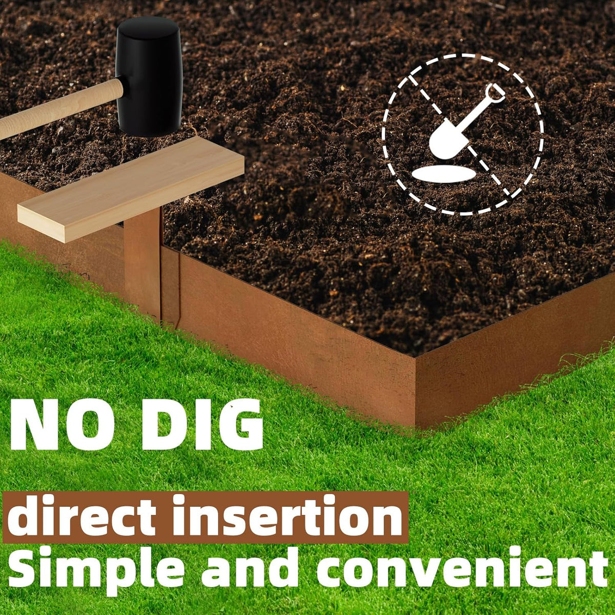 Weathering Steel Edging 6 Pack, 40" L x 6" H Depth Corten Steel Landscape Edging Kit Rust Patina Finish, 20ft Total Metal Edging for Landscaping, Metal Garden Border & Lawn Edging
