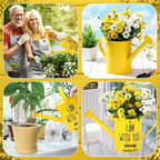 Blueweenly 1. 6l Christian Galvanized Metal Watering Can with Inspirational Bible Verses Small Christian Religious Gardening Can Church Gift for Women for Outdoor House Indoor Plants(Yellow,1.6 L)