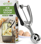 Spring Chef Small 1 Tablespoon Stainless Steel Cookie Scoop for Baking - Multifunctional #60 Cookie Dough Scoop with Trigger Release - Kitchen Scooper for Food - Dishwasher Safe Melon Baller - Black