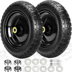 13" Flat Free Wheels Replacement for GOR Garden Cart Tires, 4.00-6 Solid Tires with 5/8"Bearings, 13" No Flat Wheels for GOR Garden Carts/Hand Trucks/Garden Carts