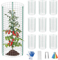 10-Set 12” x 24” Plant Protector from Animals, Hot-Dip Galvanized Metal Mesh Plant Cages, Dual-Secure with U-Stakes & Supports, Animal Barrier to Keep Rabbits & Chickens Out of The Graden