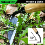 Japanese Wide Blade Garden Tool - Premium Quality Hand Hoes/Weeding Sickle is Very Sharp for Quick Work