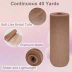 Chestnut Tulle Fabric Roll Spool Bolt (54 Inch by 40 Yards) Large Tulle Wedding Party Decoration, Tutu Skirt, Table Runner, Gift Wrapping, Bridal Shower, Soft & Drape (Chestnut)
