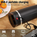 Portable Personal Blender 24oz Vacuum Cup Cordless Blender for 120 Watt Rechargeable Personal Size blender With Stainless Steel Bottle Ideal For-Shakes and Smoothies, BPA Free (Black）