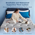 Bedsure Waterproof Mattress Topper Full - Pillow Top Full Mattress Protector with 8-21 Inches Deep Pocket, 800 GSM Extra Thick Bed Pad Fitted, Soft Bed Cover for Home, Bedroom, Hotel - Grey