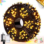 JMEXSUSS 400 LED String Lights for Outside, 132ft Warm White Twinkle Christmas Lights Plug in with Remote for Outdoor Indoor Garden Porch Wedding Tree Holiday Decor