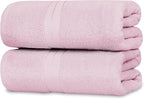 Casa Lino Bath Sheets Set Extra Large - 100% Cotton Extra Large Bath Towels - Highly Absorbent & Quick Dry Oversized Towels for Adults - 60" x 30" - Pack of 2 - (Blush Pink)