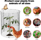 30 Pcs 24'' x 12'' Large Wire Plant Protector from Animals With Metal Cover, 10 Pack Metal Plant Cage Chicken Wire Cloche with 10Pcs Metal Covers to Keep Animals Out, Garden Protection Bunny Barricade