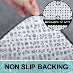 Smiry Memory Foam Bath Mat 47x20, Extra Soft and Absorbent Bathroom Mats, Non Slip Washable Carpet for Floor, Shower and Tub, Dark Grey