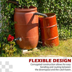 Rainwater collection downspout hose, 27.5 inches long, 1.25 inches diameter, black flexible connector for rainwater bucket, storing more rainwater for gardens and outdoors