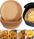 Air Fryer Disposable Paper Liners for Ninja AF161 AF150AMZ, 125 Pcs Round Parchment Cooking Liner for Airfryer, Microwave Oven, Frying Pan, 8 Inch Fryers Filters Sheets for 5 6 7 8 Qt Baking Basket
