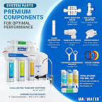Max Water 5 Stage 100 GPD (Gallon Per Day) RO (Reverse Osmosis) Standard Water Filtration System - Under-Sink/Wall Mount (White, with Tank & Faucet) - Model : RO-5W2
