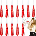 12 Pcs Glitter Noise Makers Metallic Fringed Party Blower for Adults Birthday Graduation New Years Party Favors Supplies (Red)