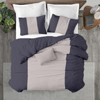 Kotton Culture 120"x98" 3 Pc Oversized King Duvet Cover Set 100% Egyptian Cotton - 600 TC Comforter Cover, Zipper Closure & Corner Ties - Fits Large King Inserts (Oversized King,Dashing Grey)