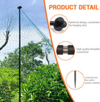 12 Sets Garden Stake Netting Support, Heavy Duty Metal Garden Poles for Netting, Powder Coated Carbon Steel Lawn Plant Support Cage, 72 Inch Garden Fencing Protection Frame