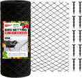 Heavy Duty Bird Netting for Garden Protection & Fruit Trees, 15x15 Ft with 10 Stakes – Black Anti-Bird Net for Poultry, Deer, & Squirrel Protection, Durable Nylon Mesh for Garden and Yard Use