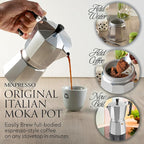 Mixpresso 6 Cup Moka Pot Cuban Coffee Maker, Moka Pot for Gas, Electric Stove Top, Classic Italian Coffee Maker, Stovetop Espresso Maker, Camping Pot Makes 6 Espresso Cup 10 Oz
