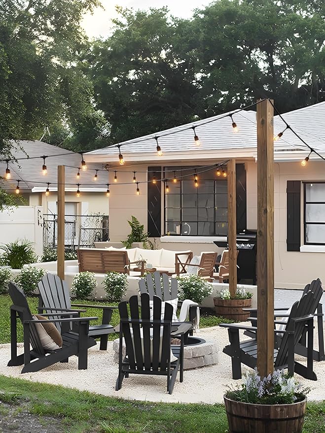 addlon 72FT(36FT*2) Outdoor String Lights Commercial Grade Weatherproof Strand, 30 Edison Vintage Bulbs, 24 Hanging Sockets and 6 Spare Bulbs, ETL Listed Decorative Cafe Patio Lights for Bistro