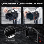 K&F CONCEPT X PRO Square Filter Holder System Kit (Filter Holder + 95mm Circular Polarizer + Square ND1000 Filter + ND8 + ND64 + 4 Filter Adapter Rings) for Camera Lens with36 Multi-Coated