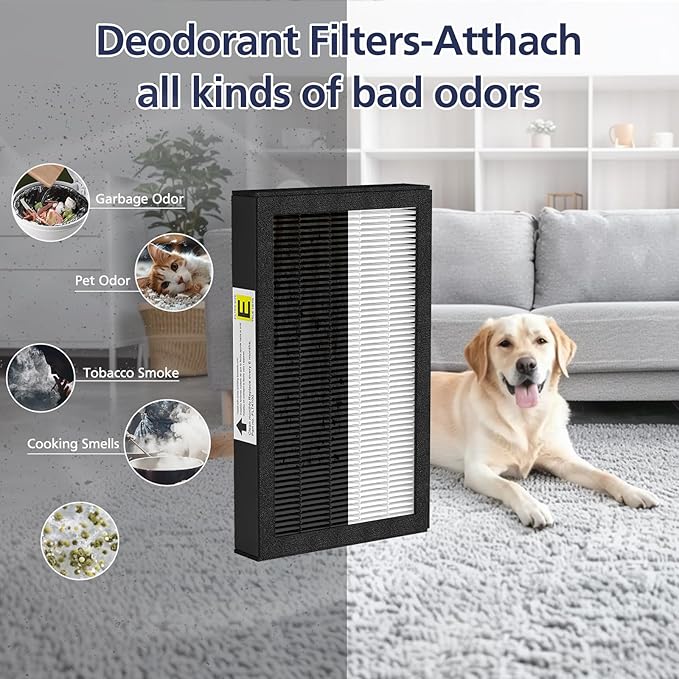 FLT4100 True HEPA Replacement Filter Size E for Guardian Technologies model AC4100 AC4100CA AC4150BL AC4150PCA AC4150P, 3 x Hepa Filter + 9 x Activated Carbon Pre-Filter
