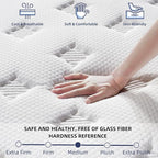 King Size Mattress, 12 Inch Medium Firm King Mattress in a Box, Hybrid Mattresses With High Density Gel Memory Foam & Independent Pocket Springs for Motion Isolation & Edge Support, Release Stress
